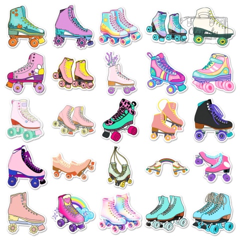 Zestaw Naklejek Wlepki StickerBomb Winylowe Rolki Girls Skate N666