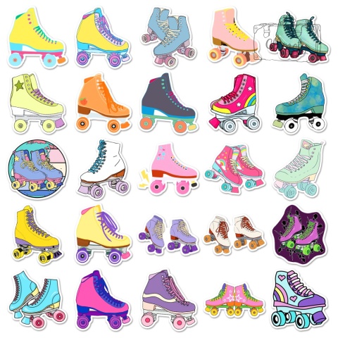 Zestaw Naklejek Wlepki StickerBomb Winylowe Rolki Girls Skate N666