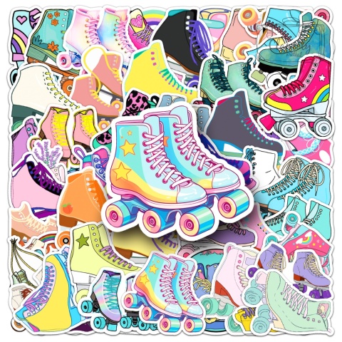 Zestaw Naklejek Wlepki StickerBomb Winylowe Rolki Girls Skate N666