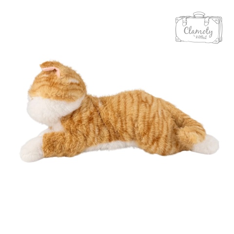 Maskotka Pluszowa Pluszak Zabawka Biało Rudy Kot Kotek Prążki 45cm