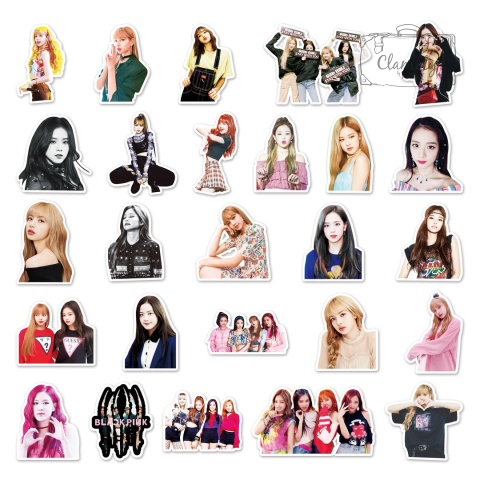 Zestaw Naklejek Wlepki StickerBomb Black Pink Kpop korean muzyka N614/355