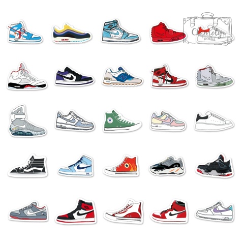 Zestaw Naklejek Wlepki StickerBomb Buty Nike Jordan Marki Sneakers N619/345