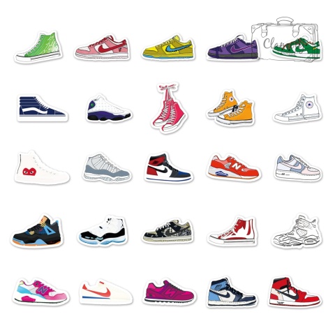 Zestaw Naklejek Wlepki StickerBomb Buty Nike Jordan Marki Sneakers N619/345