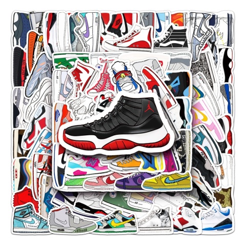 Zestaw Naklejek Wlepki StickerBomb Buty Nike Jordan Marki Sneakers N619/345