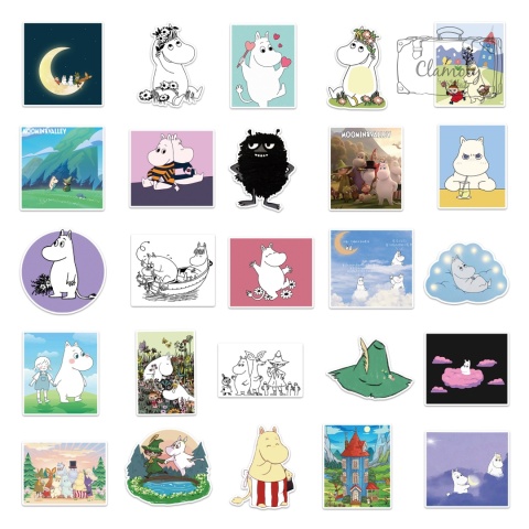 Zestaw Naklejek Wlepki StickerBomb Muminki Bajka N655