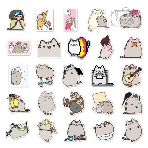 Zestaw Naklejek Wlepki StickerBomb Pusheen Koty Cats Kawaii Anime N661