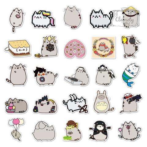 Zestaw Naklejek Wlepki StickerBomb Pusheen Koty Cats Kawaii Anime N661