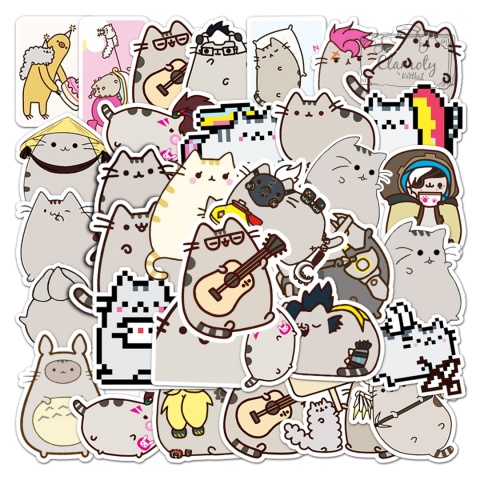 Zestaw Naklejek Wlepki StickerBomb Pusheen Koty Cats Kawaii Anime N661