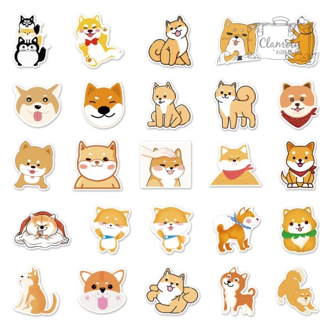 Zestaw Naklejek Wlepki StickerBomb Shiba Inu Pies Dog Pieski N662