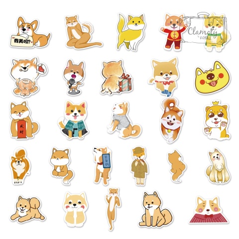 Zestaw Naklejek Wlepki StickerBomb Shiba Inu Pies Dog Pieski N662