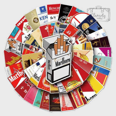 Zestaw Naklejek Wlepki StickerBomb Marki Papierosów Loga N658