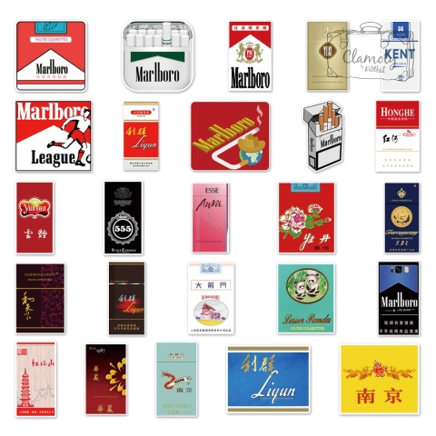 Zestaw Naklejek Wlepki StickerBomb Marki Papierosów Loga N658