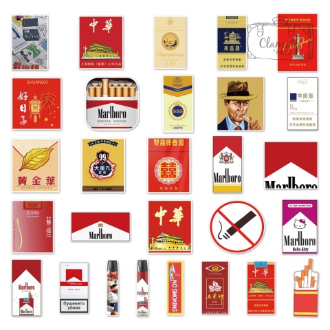Zestaw Naklejek Wlepki StickerBomb Marki Papierosów Loga N658