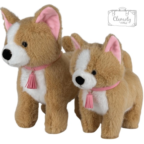 Maskotka Pluszowa Pluszak Zabawka Uroczy Mięciutki Piesek Corgi 25 cm
