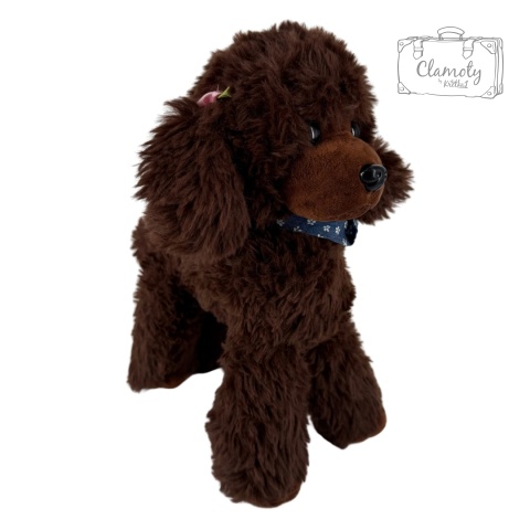 Maskotka Pluszowa Pluszak Zabawka Pies Piesek Pudelek Brązowy 25Cm