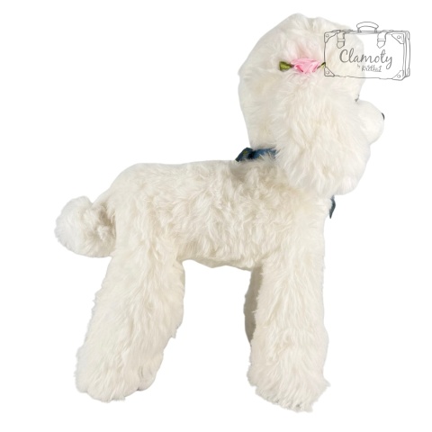 Maskotka Pluszowa Pluszak Zabawka Pies Piesek Pudelek Biały 25Cm