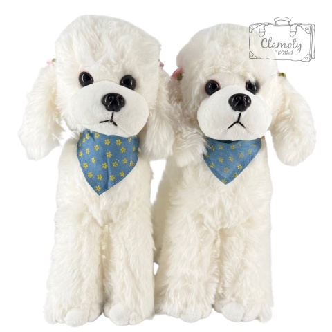 Maskotka Pluszowa Pluszak Zabawka Pies Piesek Pudelek Biały 25Cm