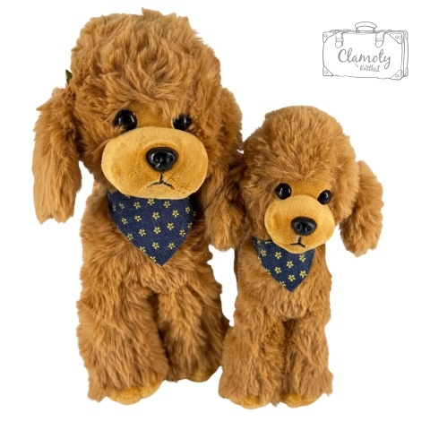 Maskotka Pluszowa Pluszak Zabawka Pies Piesek Pudelek Karmelowy 25Cm