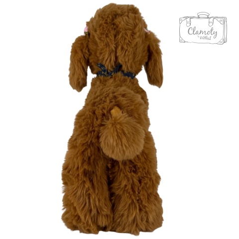 Maskotka Pluszowa Pluszak Zabawka Pies Piesek Pudelek Karmelowy 35Cm