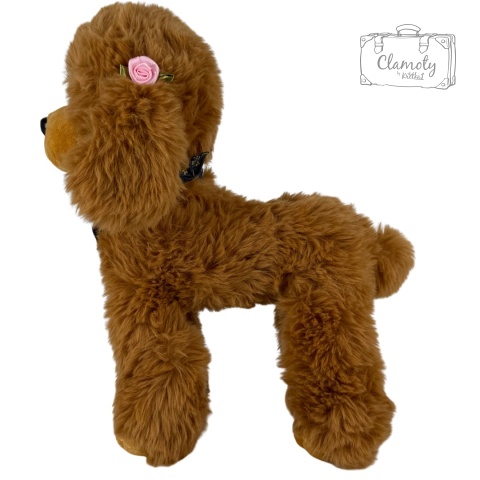 Maskotka Pluszowa Pluszak Zabawka Pies Piesek Pudelek Karmelowy 35Cm