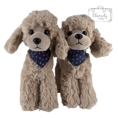 Maskotka Pluszowa Pluszak Zabawka Pies Piesek Pudelek Szary 35Cm