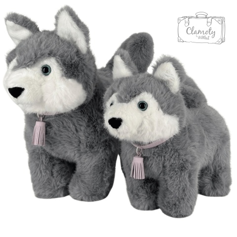 Maskotka Pluszowa Pluszak Zabawka Uroczy Mięciutki Piesek Husky 34cm