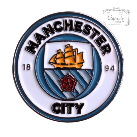 Metalowa Przypinka Piłka Nożna Polska Football Manchester City Pin