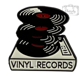 Metalowa Przypinka Płyty Winylowe Vinyl Records Pin