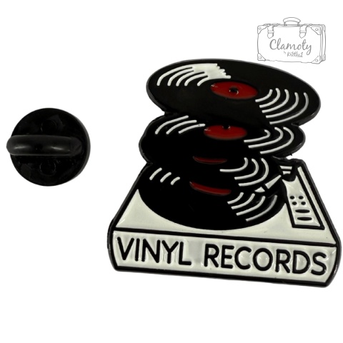 Metalowa Przypinka Płyty Winylowe Vinyl Records Pin