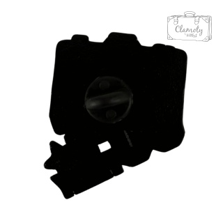 Metalowa Przypinka Aparat Camera Let's Go 90's Party Pin