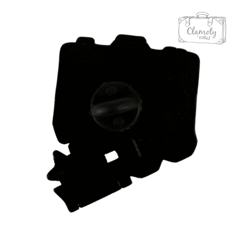 Metalowa Przypinka Aparat Camera Let's Go 90's Party Pin