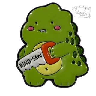 Metalowa Przypinka Dino Saw Dinozaur Z Piłą Pin