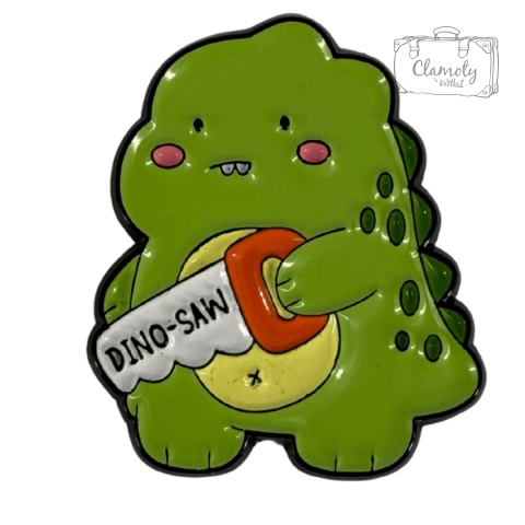 Metalowa Przypinka Dino Saw Dinozaur Z Piłą Pin