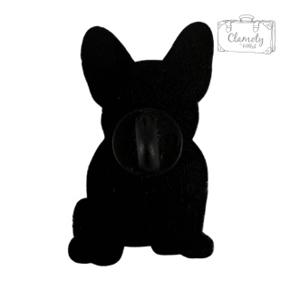 Metalowa Przypinka Biały Bulldog Z Serduszkiem Piesek Dog Pin