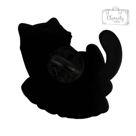 Metalowa Przypinka Leżący Kotek W Okularach Whatever Cat Kot Pin