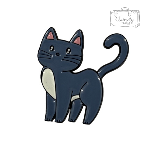 Metalowa Przypinka Niebieski Kotek Cat Kot Pin