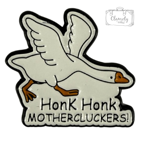 Metalowa Przypinka Gęś Gąska Honk Honk Mother Cluckers Pin