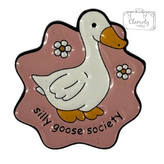 Metalowa Przypinka Silly Goose Society Głupie Społeczeństwo Gęsi Pin