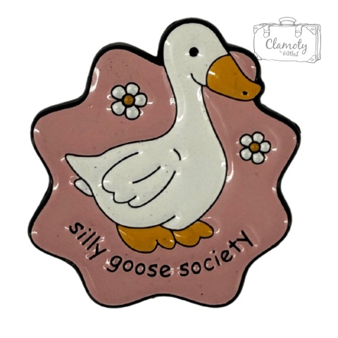 Metalowa Przypinka Silly Goose Society Głupie Społeczeństwo Gęsi Pin