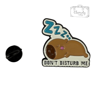 Metalowa Przypinka Capybara Dont Disturb Me Śpiąca Kapibara Pin