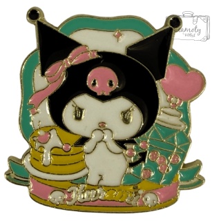 Metalowa Duża Przypinka Kuromi Z Tortem Pin