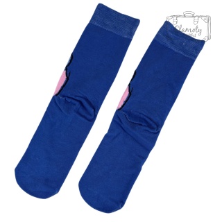 Skarpetki Damskie Długie Niebieskie 36-40 Stitch Z Kaczką Na Głowie