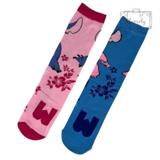 Skarpetki Damskie Różowo Niebieskie 36-40 Angel & Stitch Motyw Aloha