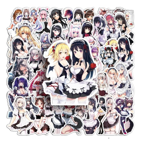 Zestaw Naklejek Wlepki StickerBomb Anime Girl Anime Maid Cat Ears N673