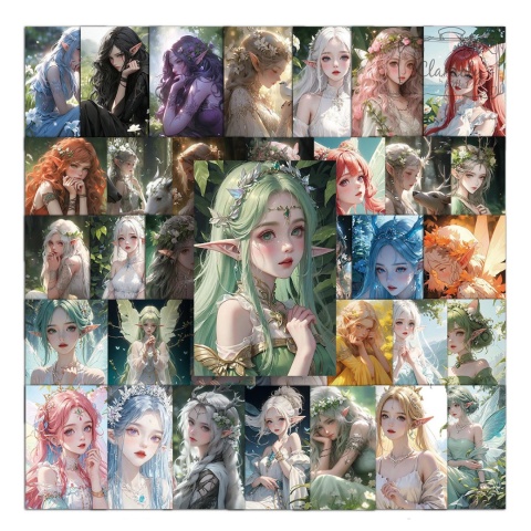 Zestaw Naklejek Wlepki StickerBomb Anime Dziewczyny Elfy Manga N674