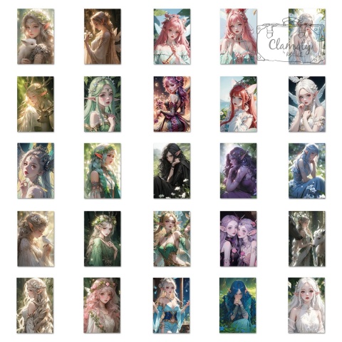 Zestaw Naklejek Wlepki StickerBomb Anime Dziewczyny Elfy Manga N674