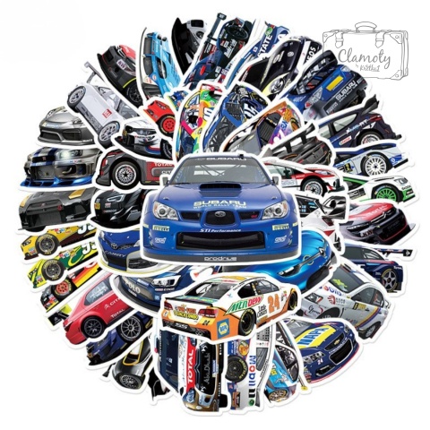 Zestaw Naklejek Wlepki StickerBomb Sportowe Rajdowe Samochody N676