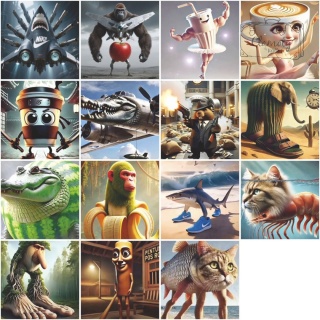 Zestaw Naklejek Wlepki StickerBomb Italian Brainrot postacie N678