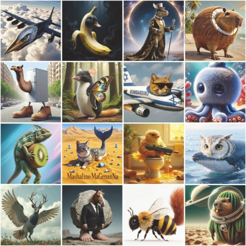 Zestaw Naklejek Wlepki StickerBomb Italian Brainrot postacie N678