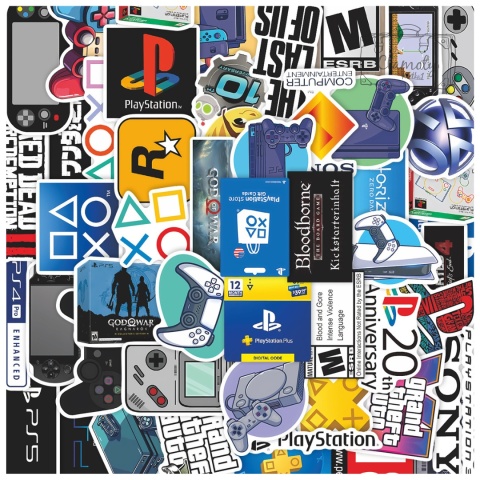 Zestaw Naklejek Wlepki StickerBomb Playstation Konsola Gamer Gry N680